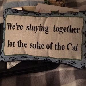 Accent pillow for cat owners